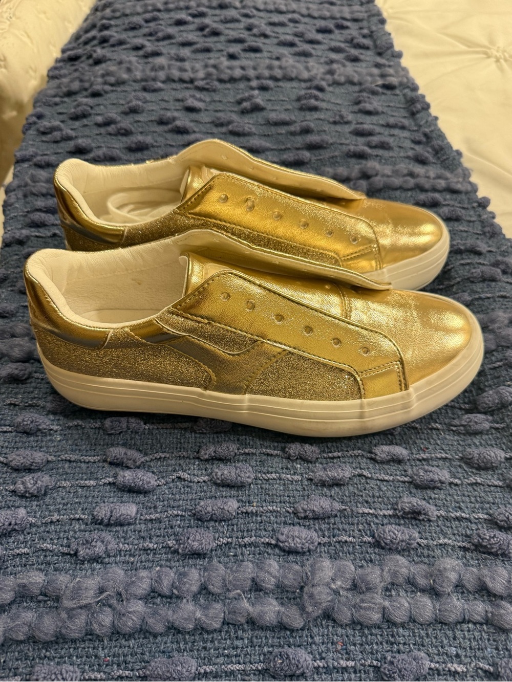 Sugar Gold Slip-On Glitter Sneakers